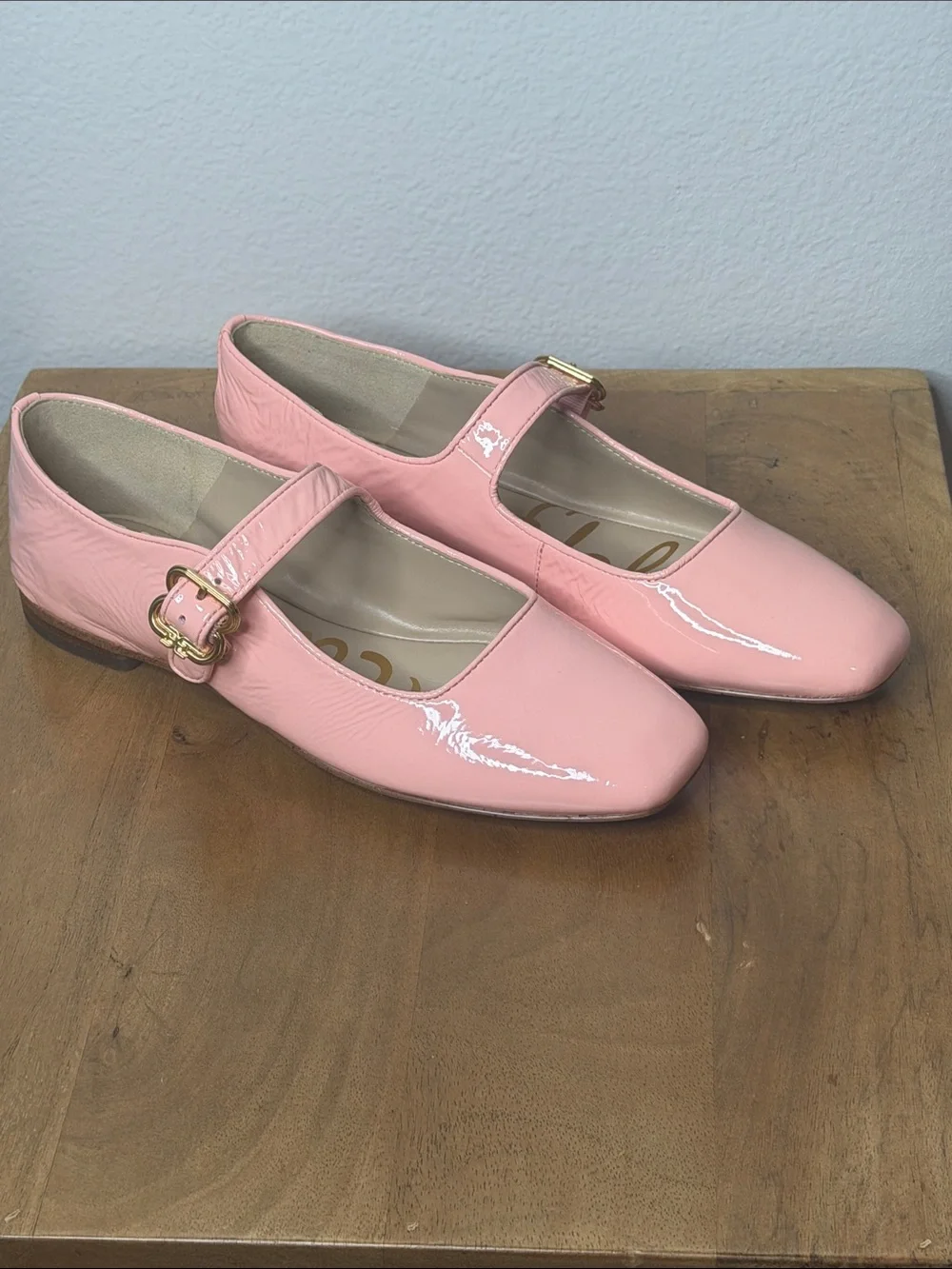 Sam Edelman Michaela Mary Jane Flat Pink patent leather NEW 7.5